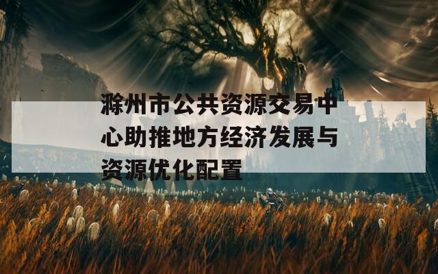 滁州市公共资源交易中心助推地方经济发展与资源优化配置