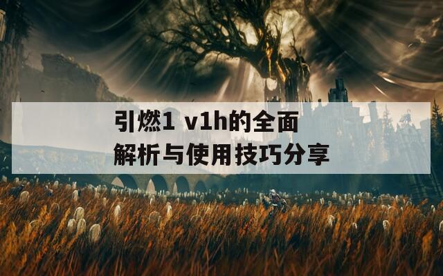 引燃1 v1h的全面解析与使用技巧分享