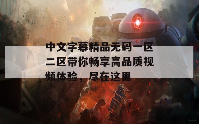 中文字幕精品无码一区二区带你畅享高品质视频体验，尽在这里  第1张