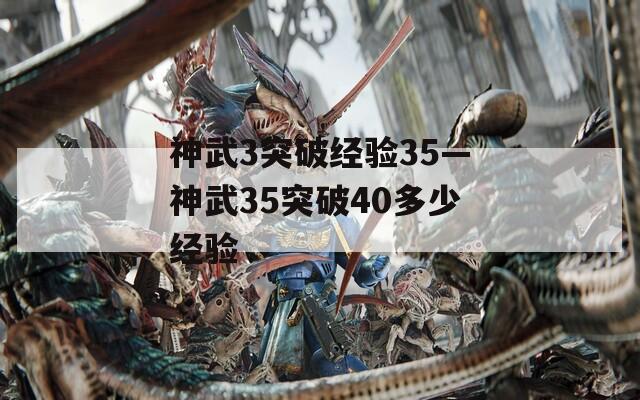 神武3突破经验35—神武35突破40多少经验