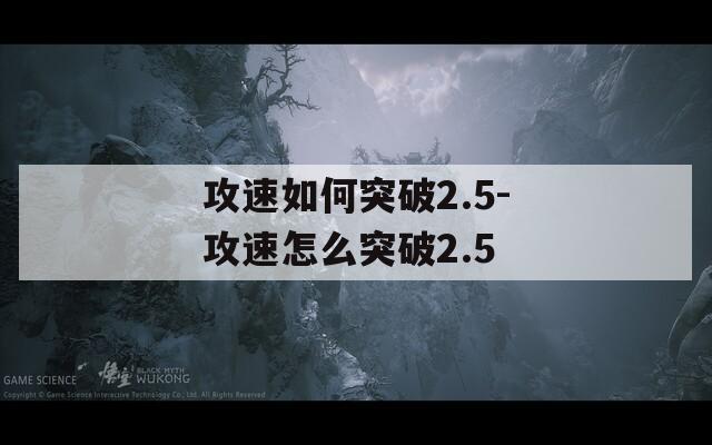 攻速如何突破2.5-攻速怎么突破2.5